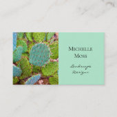 Trendy Prickly Pear Cactus succulent Green Visitenkarte (Vorderseite)