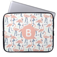 Trendy Princess Flamingo Muster Monogram Pink