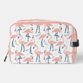 Trendy Princess Flamingo Muster Monogram Pink Waschbeutel (Rückseite)