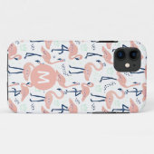 Trendy Princess Flamingo Muster Monogramm Case-Mate iPhone Hülle (Rückseite (Horizontal))