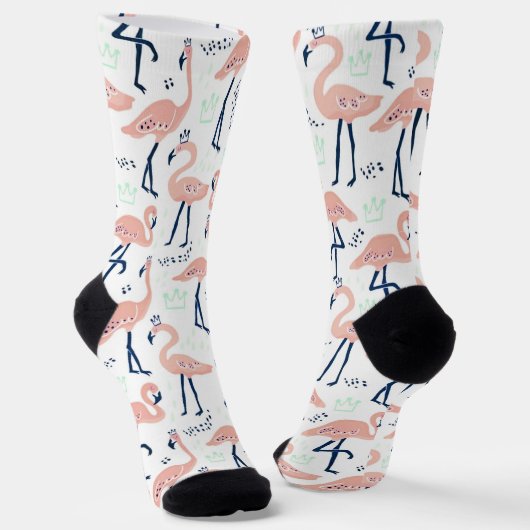 Trendy Princess Flamingo Pattern Adult Socken (Gewinkelt)