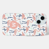 Trendy Princess Flamingo Pattern Monogram Case-Mate iPhone Hülle (Rückseite (Horizontal))