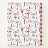 Trendy Princess Flamingo Pattern Monogram Notizblock (Rückseite)