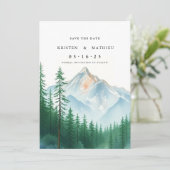 Trendy Printable Mountain Save The Date (Stehend Vorderseite)