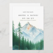 Trendy Printable Mountain Save The Date (Vorne/Hinten)