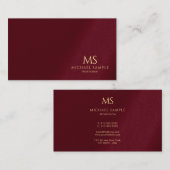 Trendy Professional Elegant Gold Text Monogram Visitenkarte (Vorne/Hinten)
