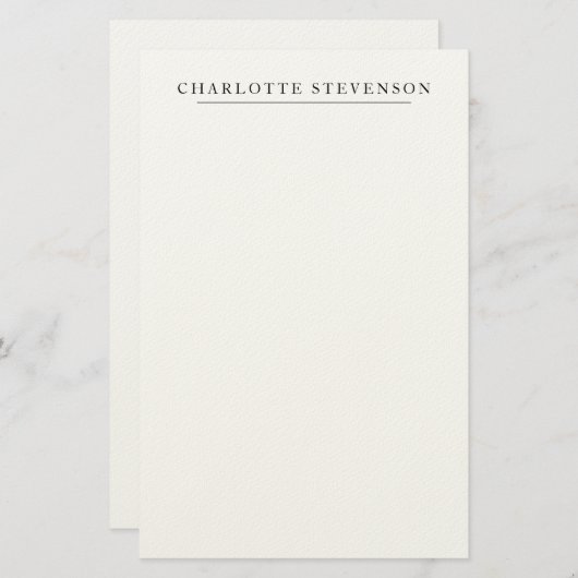 Trendy Professional Plain Simple Minimalist Name Briefpapier (Vorne/Hinten)