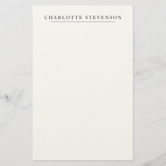 Trendy Professional Plain Simple Minimalist Name Briefpapier (Vorderseite)