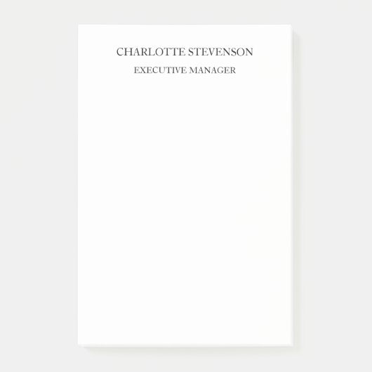 Trendy Professional White Plain Simple Minimalist Post-it Klebezettel (Vorderseite)