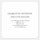 Trendy Professional White Plain Simple Minimalist Quadratischer Aufkleber (Vorderseite)