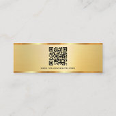 Trendy Professionell Elegant Modern QR Code Gold Mini Visitenkarte (Rückseite)