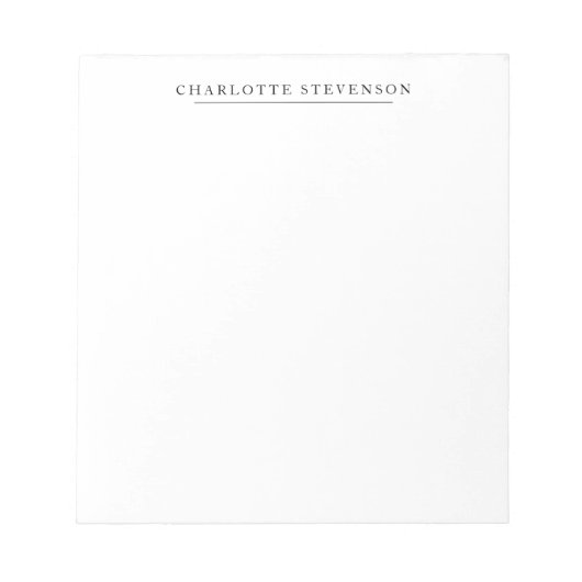 Trendy Professionell Schlicht Einfach Minimalistis Notizblock (Vorderseite)