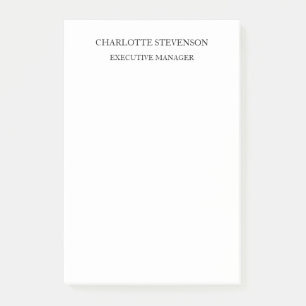 Trendy Professionell Weiß Schlicht Minimalistisch Post-it Klebezettel