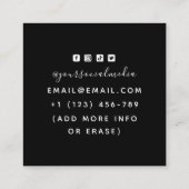 Trendy Psychedelic Tattoo Artist Creative Fun Cool Quadratische Visitenkarte (Rückseite)