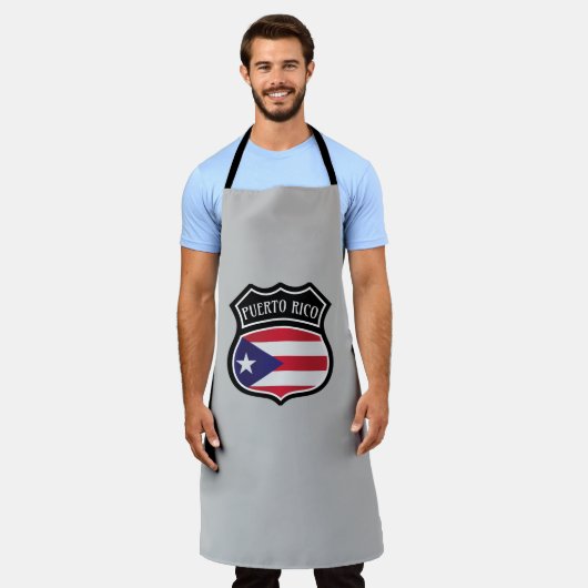 Trendy Puerto Rico Flaggennationymbol Schürze (Getragen)