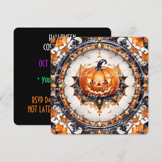 Trendy Pumpkin Halloween Autumn Collection Einladung (Vorne/Hinten)