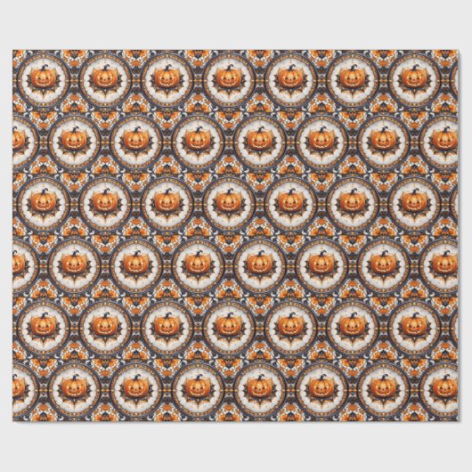 Trendy Pumpkin Halloween Autumn Collection Geschenkpapier (Flach)