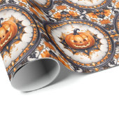 Trendy Pumpkin Halloween Autumn Collection Geschenkpapier (Rolleneckpunkt)
