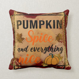 Trendy Pumpkin Spice Elegant Cotton 16"X16 Kissen