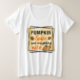 Trendy Pumpkin Spice Elegante Große Größe T-Shirt