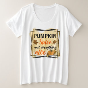 Trendy Pumpkin Spice Elegante Große Größe T-Shirt