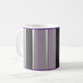Trendy Purple and Black stripe with silver accents Kaffeetasse (Vorderseite Links)