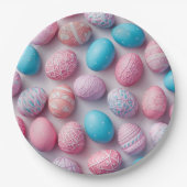 Trendy Purple and Pink Easter Eggs Pattern Paper  Pappteller (Vorderseite)