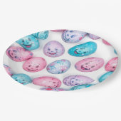 Trendy Purple and Pink Easter Eggs Pattern Paper Pappteller (Schrägansicht)