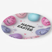 Trendy Purple and Pink Easter Eggs Pattern Paper Pappteller (Schrägansicht)