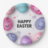 Trendy Purple and Pink Easter Eggs Pattern Paper  Pappteller (Vorderseite)