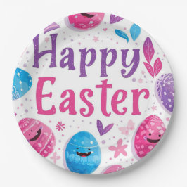 Trendy Purple and Pink Easter Eggs Pattern Paper Pappteller