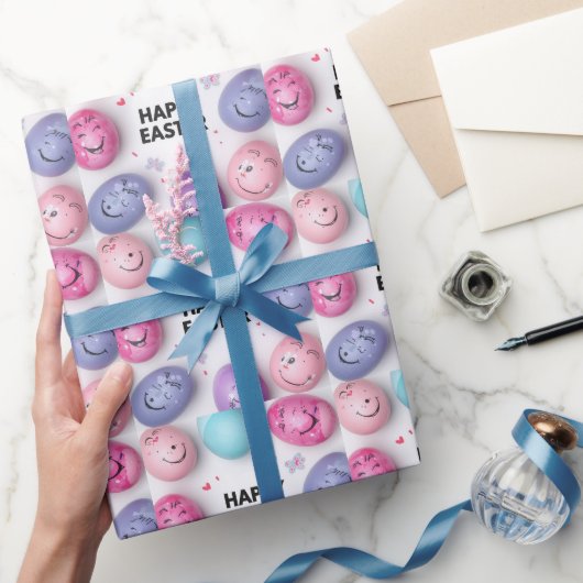 Trendy Purple and Pink Easter Eggs wrapping paper  Geschenkpapier (Schenken)