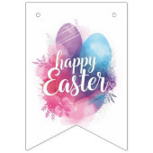 Trendy Purple and Pink Easter Eggs wrapping paper  Wimpelkette (Zweite Fahne)