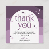 Trendy Purple Business Thank You For Order Card Quadratische Visitenkarte (Vorderseite)