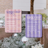 Trendy Purple Disco Wedding RSVP Enclosure Card Begleitkarte