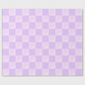 Trendy Purple Monogram Initial Checkerboard Geschenkpapier (Flach)