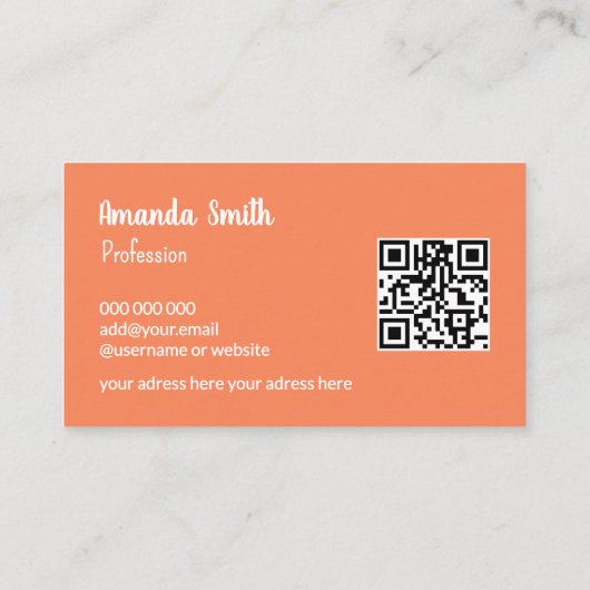 Trendy QR Code cool abstrakt farbig Visitenkarte (Rückseite)