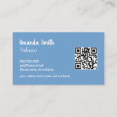 Trendy QR Code cool abstrakt Pastellblau Visitenkarte (Rückseite)