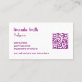 Trendy QR-Code cool abstrakten farbigen Geschäftsw Visitenkarte (Rückseite)