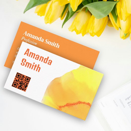 Trendy QR Code coole abstrakte Lichtfarben Visitenkarte