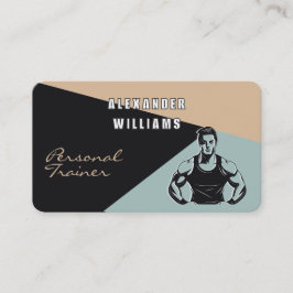 Trendy QRcode Charcoal Sand Aquamarin Personal Tra Visitenkarte