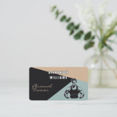 Trendy QRcode Charcoal Sand Aquamarin Personal Tra Visitenkarte (Stehend Vorderseite)