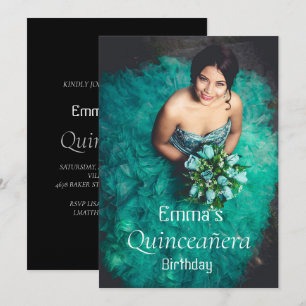 Trendy Quinceañera Geburtstagsparty Foto Einladung