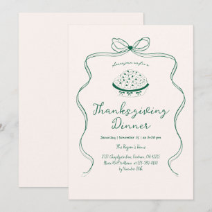 Trendy Quirky Hand Drawn Wavy Pie Erntedank Einladung