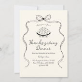 Trendy Quirky Hand Drawn Wavy Pie Erntedank Einladung (Vorderseite)