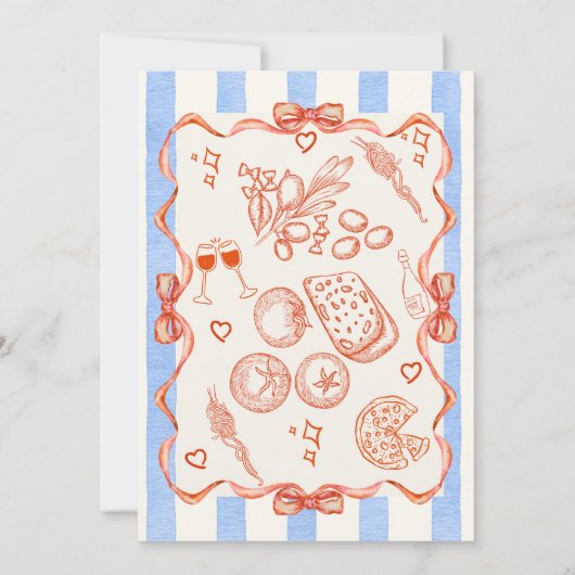 Trendy Quirky Hand Drawn Whimsical Einladung (Rückseite)