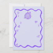 Trendy Quirky Wavy Hand Drawing Junggeselinnen-Abs Einladung (Rückseite)