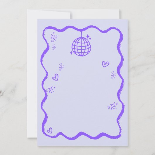 Trendy Quirky Wavy Hand Drawing Junggeselinnen-Abs Einladung (Rückseite)