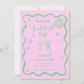 Trendy Quirky Wavy Hand Drawing Junggeselinnen-Abs Einladung (Vorderseite)