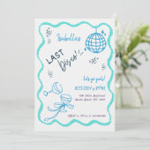 Trendy Quirky Wavy Hand Drawing Junggeselinnen-Abs Einladung (Stehend Vorderseite)